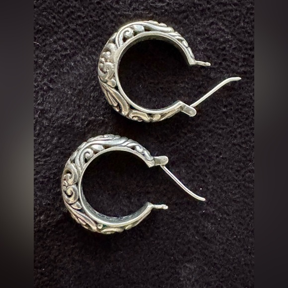 John Hardy Artisan Silver Hoop Earrings - Picture 2 of 12